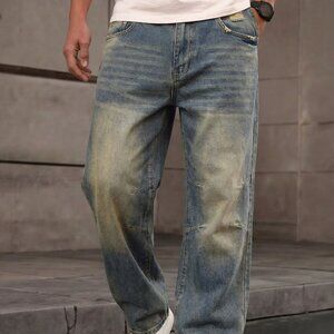 Ditch Baggy Denim Jeans in Blue Stone Wash in Sz. 28x28 - Skater - Excel. Cond.